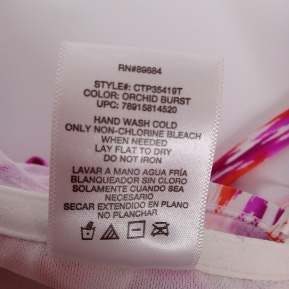 COLLECTIONS BY CATALINA SWIMSUIT TOP 2X (18W-20W) WITH FRINGE ORCHID BURST VGC - Picture 8 of 9